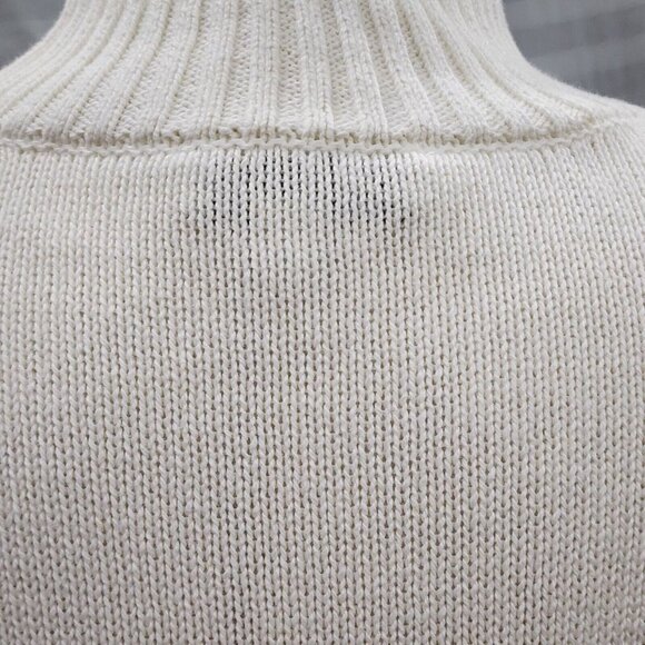 Free Assembly Womens Cotton Ribbed Turtleneck Oversize Ivory Sweater‎ Size M - Picture 12 of 13